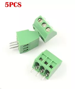 5PCS 3-Pin Plug-in Screw Terminal Block Connector 3.81mm Pitch Panel PCB Mount - Picture 1 of 3