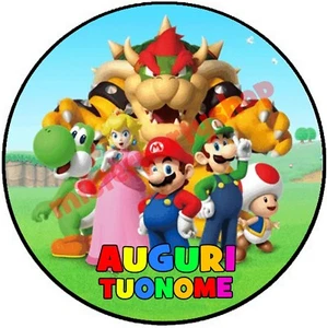 Cialda - Ostia per torte Supermario & Friends Tonda e personalizz.! Anche A3! - Foto 1 di 1