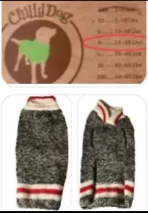 Chilly Dog 100% Wool Boyfriend,Dad Sweater Gray Brown Heather Small Red Stripe S - Picture 1 of 24