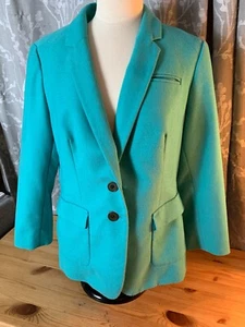 The Limited Teal Green Two Button Blazer Pockets Size Large Women's - Picture 1 of 15