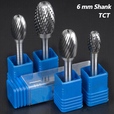 6mm Shank Tungsten Carbide Rotary Tool Bit Burr Cutter Egg Shape File Ø 6mm-16mm • 4.79£