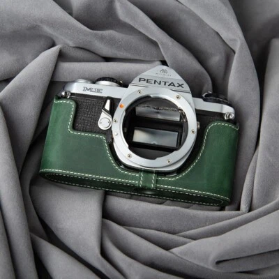 Funda para Pentax ME Hecha a Mano Cuero Genuino Real Media Cámara Estuche Bolsa Cubierta Foto 1 de 2
