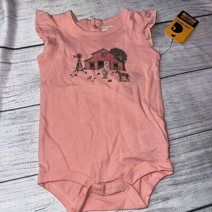 Carhartt Baby Girls Farm Peach Bodysuit NEW - Picture 1 of 1