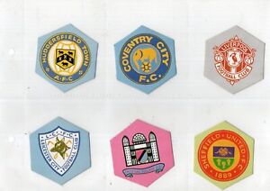 MISTER SOFTEE 1971 - 1st DIVISION FOOTBALL LEAGUE CLUB BADGES 6 DIFFERENT EX+ L4