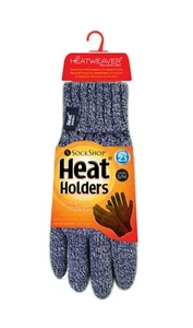 Damen Zopfmuster 2,3 tog Heatweaver Thermo Handschuhe von Heat Holders blau - Bild 1 von 2