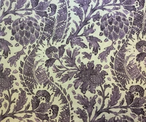 ZOFFANY CURTAIN FABRIC ‘COCHIN’ 1.8M FIG LINEN BLEND - JAIPUR PRINTS - Picture 1 of 5