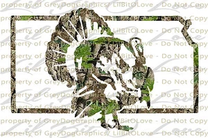 Camouflage Camo Kansas KS Turkey Hunter Hunting Vinyl Decal Sticker Gobbler Jake - Picture 1 of 1