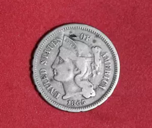 1865- III Three cent nickel -#P27048 - Picture 1 of 2