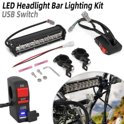 LED Headlight Bar Kit For Kawasaki KFX 50 KFX 90 2003-2021 Brute Force 300 750 - Image 1 of 4