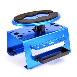 Fastrax Deluxe Aluminium Rotating 1/10 1/8 RC Car Maintenance Stand - Blue - Picture 1 of 7