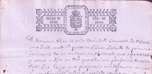 1840-PS-93 ESPAÑA INGRESOS ESPAÑA PAPEL SELLADO SELLADO 1840 SELLO 4to. - Imagen 1 de 2
