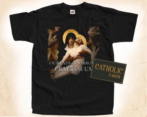 Catholic T-shirt Our Lady of Sorrows Virgin Mary Mother of God Sizes S - 5XL - Picture 1 of 2
