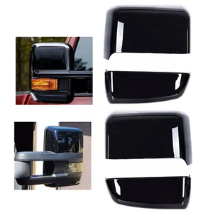 4PCS Tow Mirror Cap Cover For Chevy Silverado GMC Sierra 2014-2019 Glossy Black - Picture 1 of 18