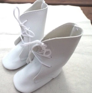 Victorian Style doll boots in White 2 sizes available 60 mm and 80 mm - Picture 1 of 1