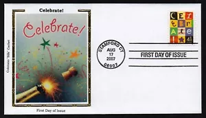 USA, SCOTT # 4196, COLORANO SILK FDC COVER - CELEBRATE, YEAR 2007 - Picture 1 of 1