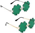 Xihircd 2 Pairs Four-Leaf Clover Glasses, St. Patrick's Day Irish Shamrock Sungl