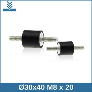 A Ø30x40 M8x20 NK 75°Shore Gummipuffer Gummi-Metall-Puffer Silentbloc - Picture 1 of 2