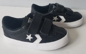 Converse All Star Black Leather Two Strap Low Sneakers Boys Shoes Size 5 - Picture 1 of 7