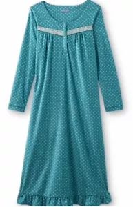 Laura Scott Fleece Gown Pajamas PJs Dots Size XL Soft New Fast Ship - Picture 1 of 2