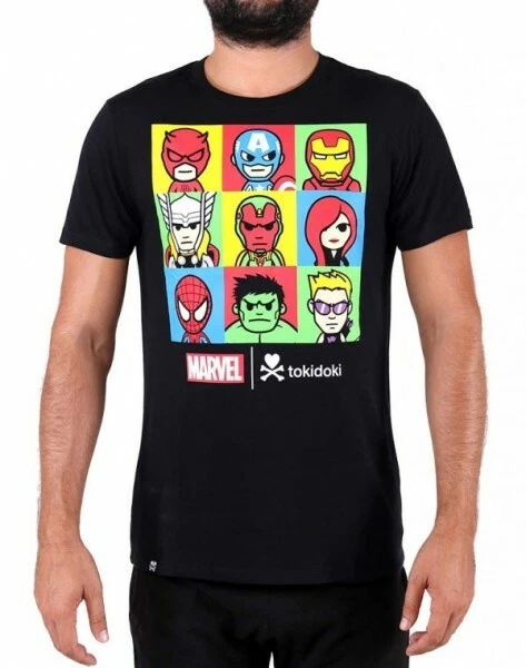 Camiseta Tokidoki x Marvel Men Lineup 2016 negra Ironman Thor-5275 Foto 1 de 1