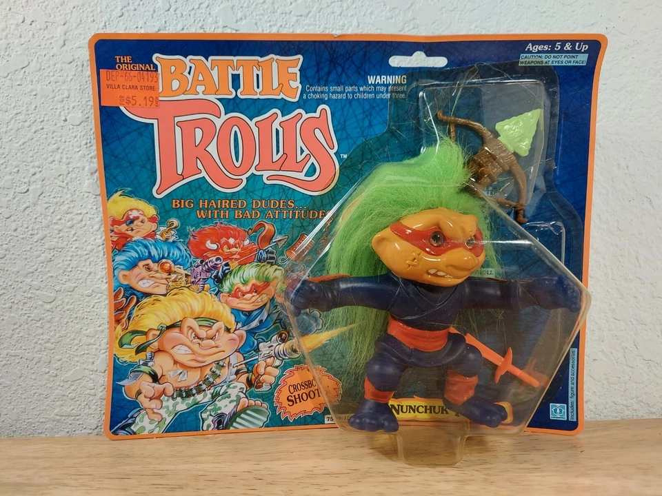 Battle Trolls Nunchuck Ninja Troll 5" Figure Hasbro 7599 1992