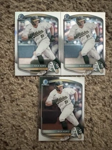 2025 Bowman Chrome Prospect 3 Card Lot Nick Kurtz Athletics - Picture 1 of 1