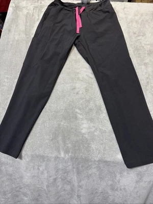 Crush Scrubs  Pants Black  Size L 5 Pocket Tie Waist 4 Way Stretch - Image 1 of 4