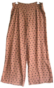 Pantalones Talla Grande Cintura Alta Lunares Pierna Ancha Rosa y Negro Cómodos Reino Unido 20 Atmósferas - Imagen 1 de 9