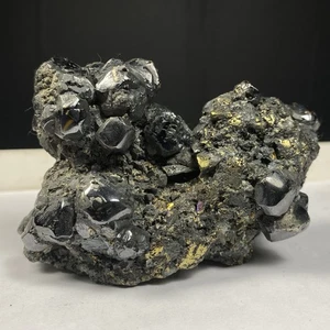 375GR BRILLIANT CLUSTER SPHALERITE CHALCOPYRITE Quartz Cluster Specimen - Picture 1 of 13
