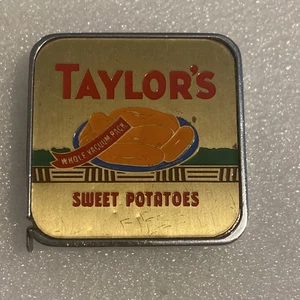 Vtg Taylor's Sweet Potatoes Advertising Mini Tape Measure Clean Smooth Closure - Picture 1 of 7