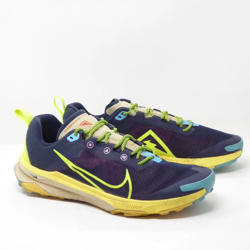 Nike Hombres React Terra Kiger 9 Trail Running Zapatos DR2693-400 Azul Amarillo Talla 13 Foto 1 de 4