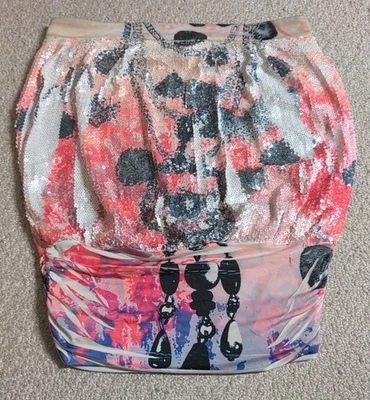 Love Tease Womens Medium Multi-Color Polyester Blend Strapless Sequined Top 24 - Image 1 of 4