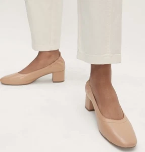 Everlane The Day Heel in Blush Tan Size 5.5 Leather Block Heel NWOB - Picture 1 of 8
