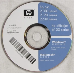 2003 HP 2100 / 2170 / 2200 / 6100 Printer Setup CD-ROM Disc - Picture 1 of 3