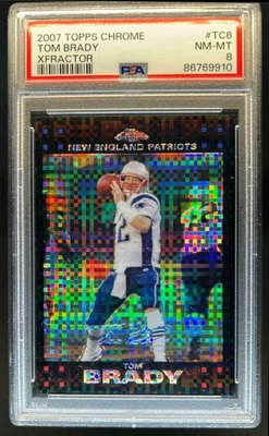 2007 Topps Chrome Tom Brady Xfractors #TC6 Patriots PSA 8 - Image 1 of 2