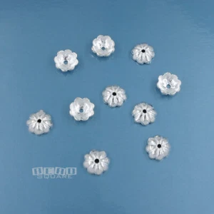 10 espaciadores de cuentas florales lisas de plata esterlina de 1,8 mm x 5,5 mm #33862 - Imagen 1 de 2
