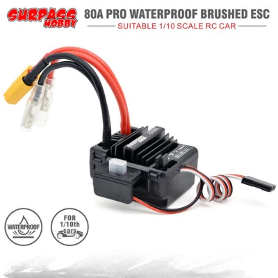 SURPASSHOBBY 80A Brushed ESC for RC 3-Slot 550 Motor 1/10 RC Car 144001 124019 - Image 1 of 4