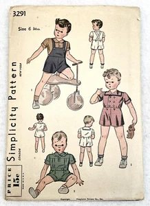 Vtg Simplicity 3291 Infants Romper Overall & Suit Pattern Sz 6 Mo. Original FF - Picture 1 of 11