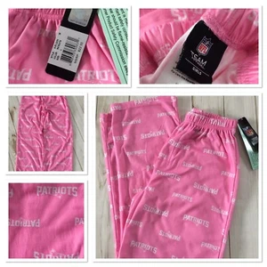 Patriots Pajama Pants Girls Size L Pink Polyester Long Elastic Waist Bx3 - Picture 1 of 7