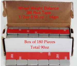 720 Pcs Stick on Self Adhesive Wheel Weights 1/2 0.50 oz TOTAL360 oz RED 3M TAPE - Picture 1 of 1