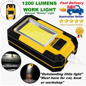 Work light RECHARGEABLE COB LED Magnetic Mechanic Fishing Car Camping Boat Hook - Picture 1 of 12