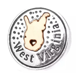 WEST VIRGINIA State Snap Schmuckstück, 18 mm, passend für Magnolie, Ingwer Snap, Noosa - Bild 1 von 5