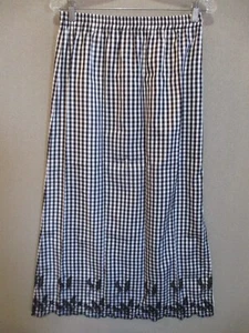 Diane Gilman Silk B&W Gingham Skirt Size Small Embroidered 35" Long - Picture 1 of 5