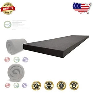 Luxury Charcoal Rubber Foam Cushion Sheet 4"H x 72"L x 24"W - CertiPUR Certified - Picture 1 of 9