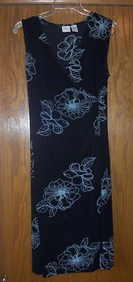 Women's Merona Black with White Floral Print Knit Dress Small - Image 1 of 2