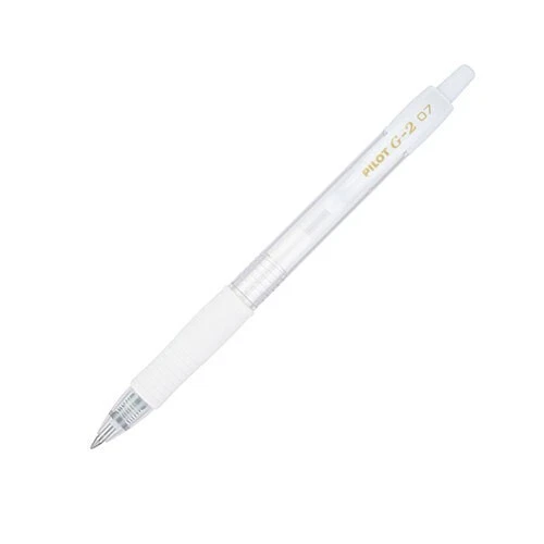 Pilot G2 Metallics Retract Ball Gel Pen Fine 0.7mm Pastel White Office School - Image 1 of 1