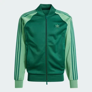adidas Originals SST Men's Track Top in Dark Green All Sizes Limited Stock - Picture 1 of 7
