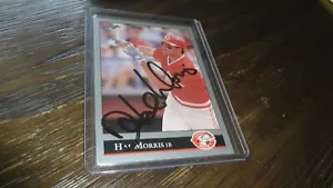 1992 LEAF HAL MORRIS AUTOGRAPHED BASEBALL CARD - Picture 1 of 2