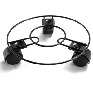 2 Pcs Iron Wheel Flower Pot Tray Planter Stands with Wheels for Potted Plants - Picture 1 of 12