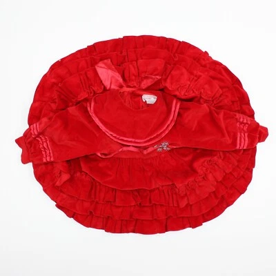 VTG Martha's Miniatures 4 Red Dress Circle Frilly Velvet Holiday Christmas  - Image 1 of 4